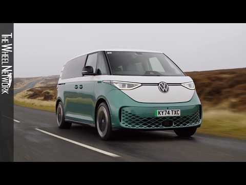 2025 Volkswagen ID. Buzz LWB | Candy White/Bay Leaf Green | Driving, Interior, Exterior (UK Spec)