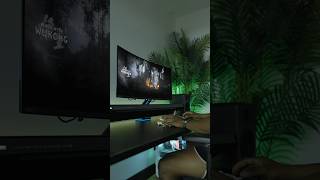 A gaming setup with a 34” QD-OLED ultra-wide & an RGB desk arm!