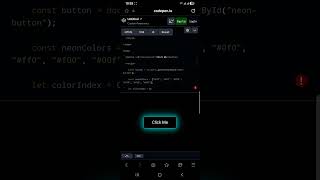 Html + CSS button effect Neon Light Comment for code
