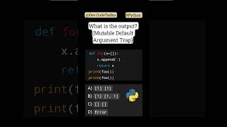 Python Interview Trick: Mutable Default Argument Explained | Web #PythonInterview  #webdesign  #web