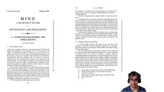 Let's Read! Alan Turing, 1950, "Computing Machinery and Intelligence"
