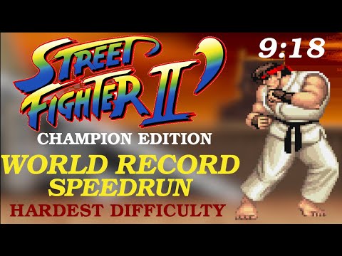 RYU Speedrun NEW World Record Hardest Difficulty 9:18 - Street Fighter II Champion Edition NEW WR