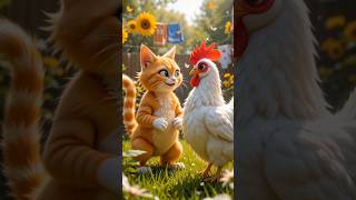 Orange Cat Chases Chicken… Then Cooks It?! 😂🍗🔥 #meow #cat #aicat #meowcat #cute #funny