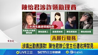 涉填出勤表請款! 陳怡君辦公室主任遭收押禁見 陳怡君涉貪百萬交保! 法官裁定理由:證據已保全 涉詐助理費! 100萬交保.限制出境出海│記者 楊欣怡 程奕翔│台灣要聞20250214│三立iNEWS