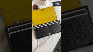 訂製品｜鱷魚皮長銀包｜兩摺款｜特別款訂製｜whatshandmake #訂製 #鱷魚皮 #wallet #香港手工 #銀包 #風水