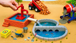 DIY Construction Science Project - Build a Water Well Modern and Mini Hand Pump With Bricks