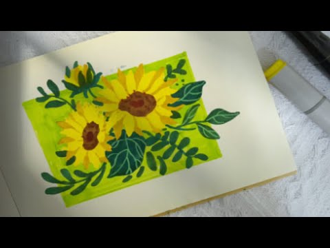 马克笔画画｜向日葵涂鸦·教师节快乐