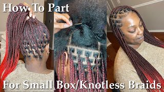 How To Part For Small Braids For BEGINNERS | Step-By-Step Row Parting | Tips + How Many Braids