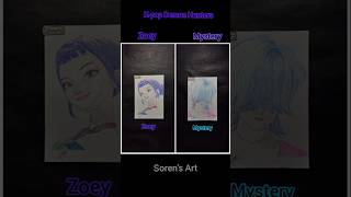 Zoey and Mystery drawing from K-pop demon Hunters | Soren's Art #kpopdemonhunters #kpop #sjram