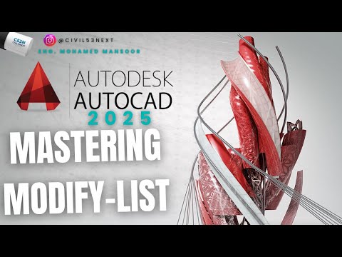 Modify List Tools Explained AutoCAD 2025 Course  (Part 3)