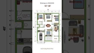 32×40 House Plan || 32×40 House Design || 32×40 Floor Plan || #floorplan #houseplan #shorts