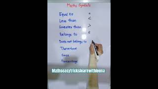 Maths Symbols #shortvideo #mathstricks #maths #mathssymbols