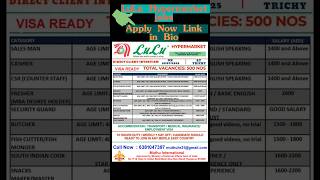 gulf country jobs vacancy 2025|LuLu Hypermarket jobs #gulf #job #jobsearch #shortvideo#jobshiringhub