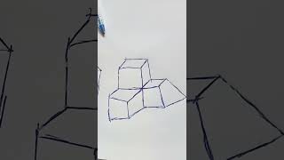 cómo hacer cubos 3d pero son 3 y lo hice difícil por qué me olvidé de hacer los pasos