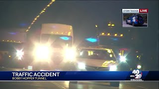 Semi driver injured during crash inside the Bobby Hopper Tunnel