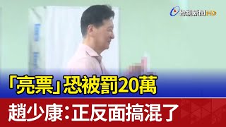 「亮票」恐被罰20萬 趙少康：正反面搞混了