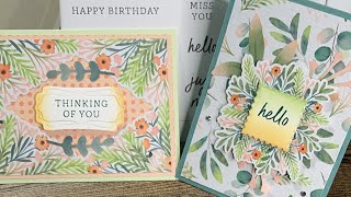 Simply Said Cards by Stampin’ Up! - Frames & Flowers DSP - Card on Blue - December Card Club