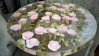 DIY Epoxy Table with Elegant Roses – Step by Step!
