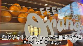 生搾りオレンジジュースの自動販売機「Feed ME Orange」がライフ八戸ノ里店に現れました