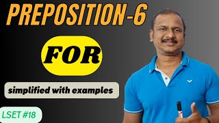 Preposition - 'FOR'. Spoken English for beginners simplified. #lset #prepositionintamil. LSET#18
