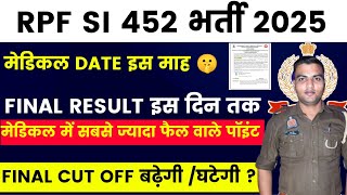 RPF SI RESULT DATE 2025 | RPF SI FINAL CUT OFF 2025 😱| RPF SI MEDICAL में किसमें ज्यादा फैल होते 💥