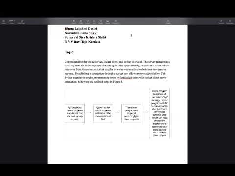 Computer Networks Project Part 2 Socket Programming using Python by Dhana , Ravi , Naseer, Siva