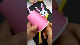 DIY craft ideas for kids | Cute shy rabbit 🐰 #diy #diycrafts#craft#art#artandcraft#diyideas#trend