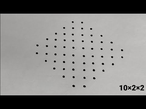 10×2×2 straight line dots rangoli || 10 చుక్కలు సరి చుక్క 2 వచ్చే వరకు