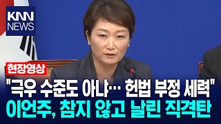 "Not even the far right... Constitutional denial forces" Lee Eun-ju's direct attack, unstoppable ...