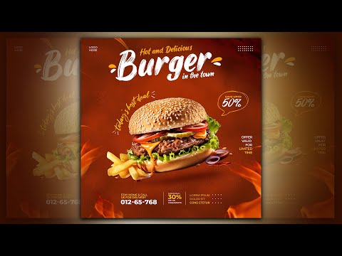 How to Design Stunning Food Social Media Post | Adobe Photoshop Tutorial🎨
