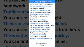 CAN Possibility - Sentences | English Conversation Practice  | Learn English