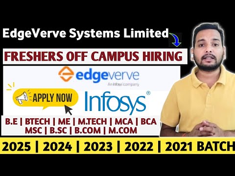 EDGEVERVE | INFOSYS FRESHERS HIRING 2024 | JOB OPENING | RECRUITMENT DRIVE | DIRECT TEST | INTERVIEW