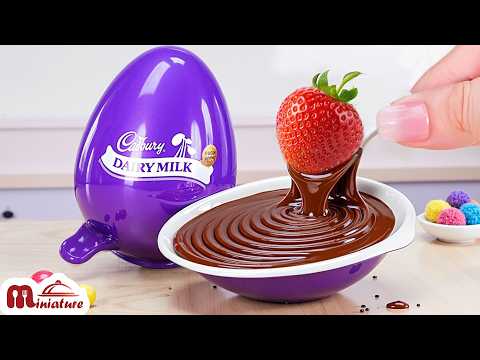 Kinder Chocolate Cake 🍫 Realistic Miniature Kinder Joy & Dairy Milk Dessert  ASMR Mini Cooking