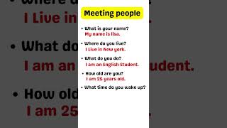 English Conversations with new people