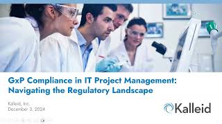 Webinar GxP IT Project Management Navigating the Reg Landscape Dec 2024