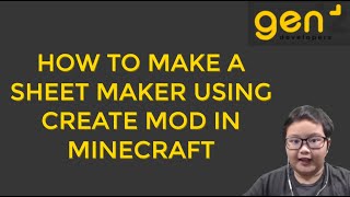 How To Make a Sheet Maker Using Create Mod in Minecraft!