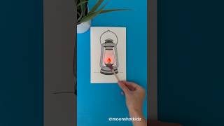 DIY light-up lantern card. Easy paper electronics project for beginners #stem #diy #art #papercrafts