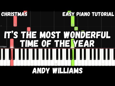 Christmas - It's the Most Wonderful Time of the Year - Andy Williams (Easy Piano Tutorial)