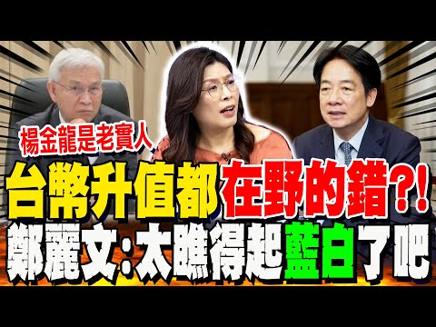 台幣升值都在野的錯?! 鄭麗文酸賴清德:太瞧得起藍白了吧...