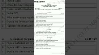 Cosmetic and Cosmeceuticals (2021-22) MPH204T Pharmaceutics Question paper| M.Pharm| 2nd sem #shorts