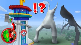 JJ and Mikey BIGGEST Paw Patrol Tower vs BIRD WATCHER and DAY 17 in Minecraft - Maizen