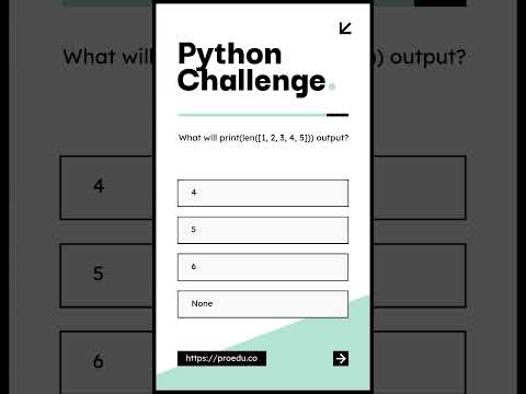 #shorts #quiz #Python #Python #Programming What will print(len([1, 2, 3, 4, 5])) output?