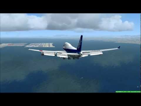 FSX PMDG 747 ANA RJBB Landing