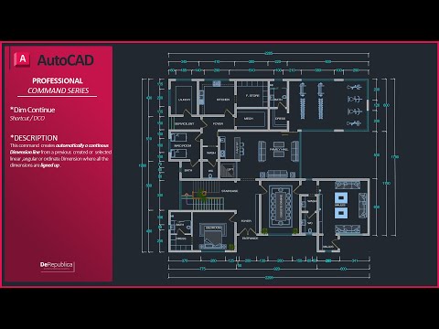 AutoCAD- (Dim Continue Command) - Create Fast Aligned Dimension Lines