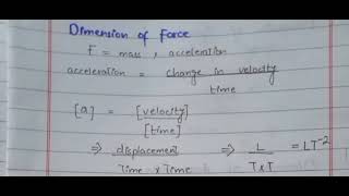 Phy101 -- Dimensions of Physical Quantities #Lecture no 1 #Notes #Imp_Mcqs #part 2