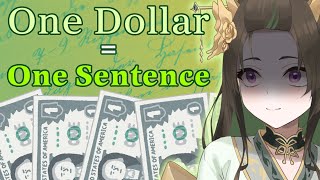 【$1 = 1 Sentence】 a real and true writing exercise 【Yuno Hanaki】