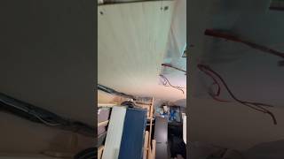 The ceiling goes up. #buslife #mobilelife #vanlife mobileartist #lgbt #busbuilding #bus #ceiling