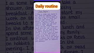 My daily routine in English!! My daily routine paragraph writing!!#shorts