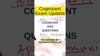 Cognizant Aptitude Assessment 2025  Update