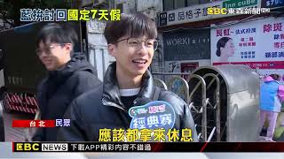 藍委推還勞工「七天假」 民眾樂觀其成：放假很爽！@newsebc